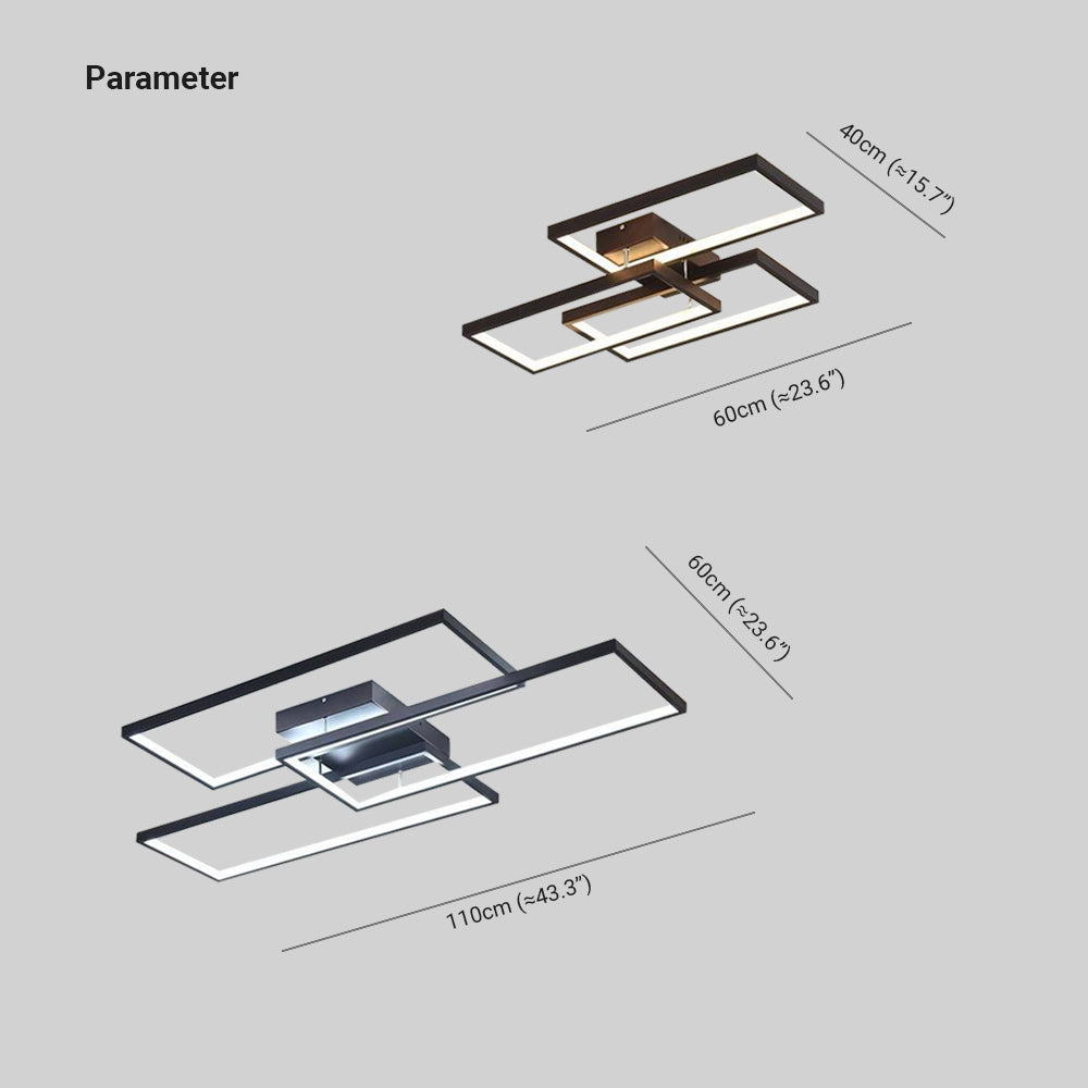 Arisha Rectangular Flush Mount Ceiling Light, 2 Colour - Neutral Decor