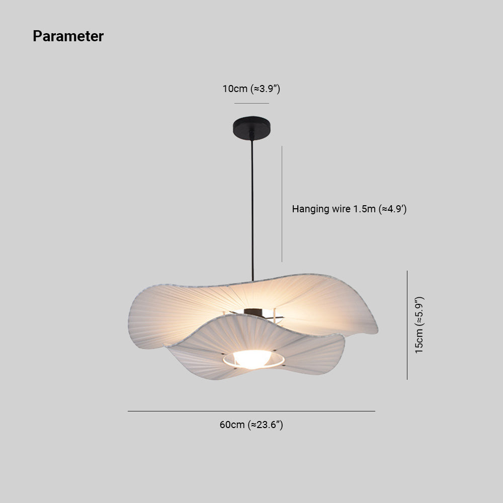 Ritta Modern Nordic Cloth/Metal Shell Pendant Light, White - Neutral Decor