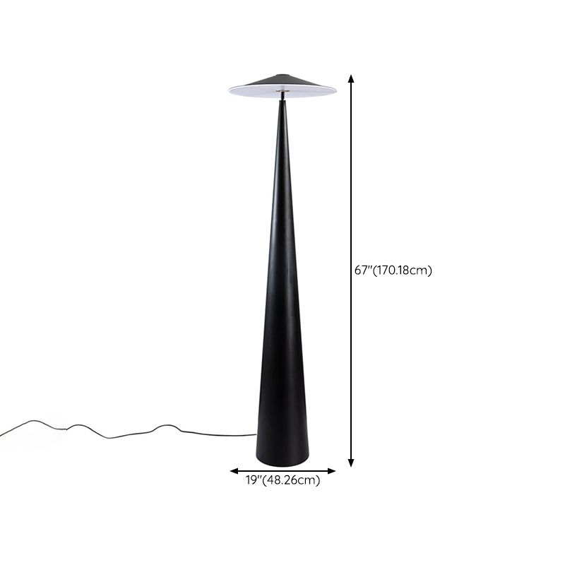Salgado Modern Saucer Shaped Metal Floor Lamp,Black - Neutral Decor