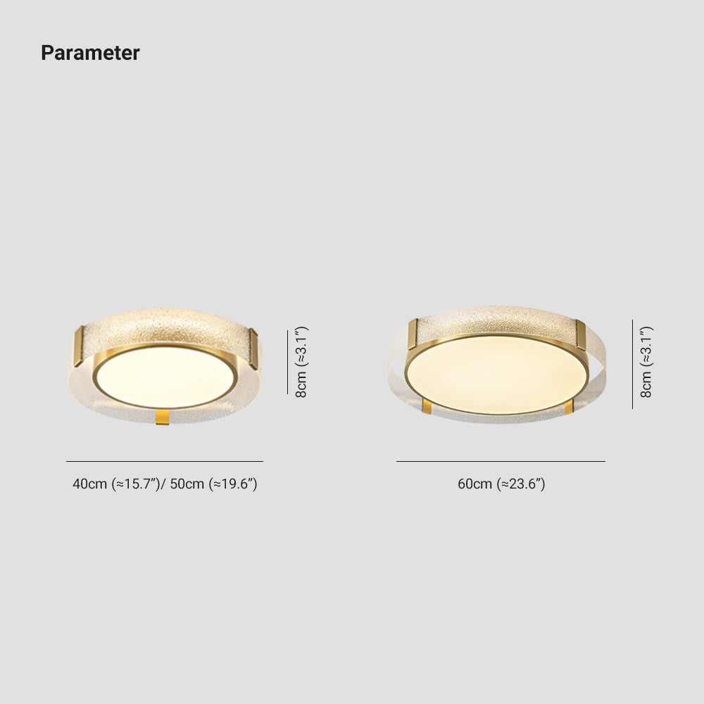 Arisha Modern Round Metal/Glass Flush Mount Ceiling Light, Gold - Neutral Decor