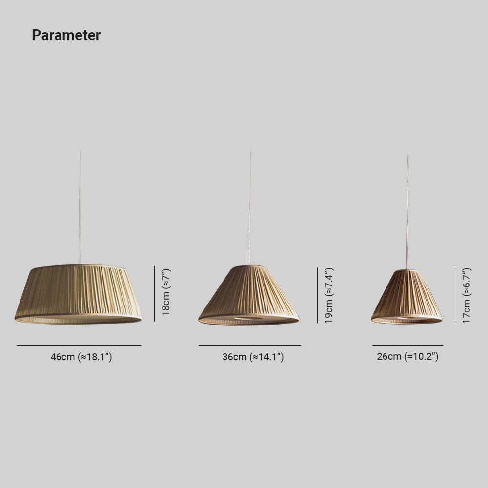 Ritta Pleated Pendant Light Wabi Sabi, Metal/Fabric, Living Room - Neutral Decor