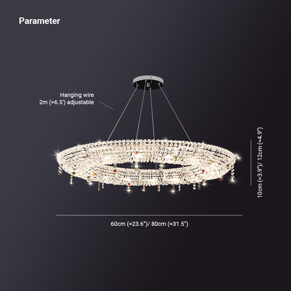 Kristy Luxury Round Crystal Pendant Light for Living Room/Dining Room - Neutral Decor