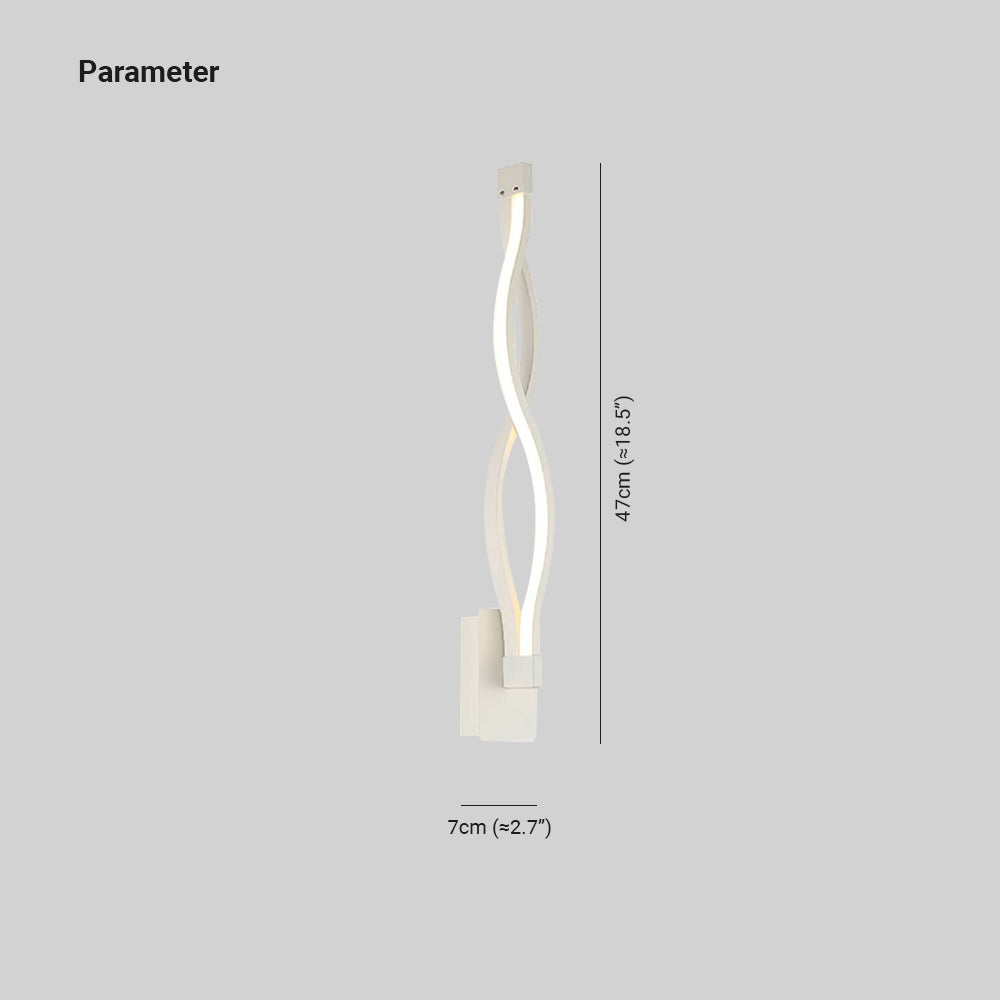 Arisha Wave Modern Simple Wall Lamp, Black & White - Neutral Decor