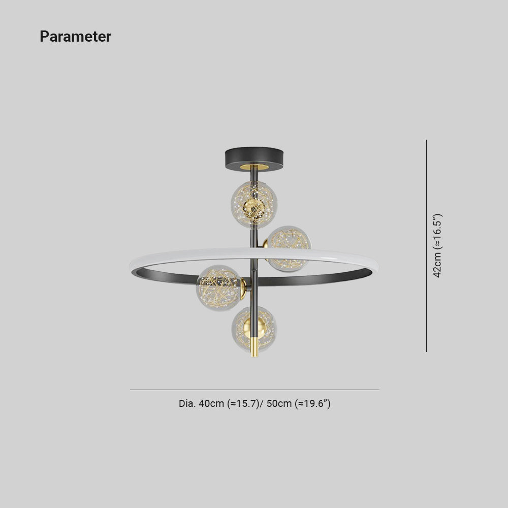 Valentina Semi-Flush Mount Ceiling Light, Gold & Black, 2 Style - Neutral Decor