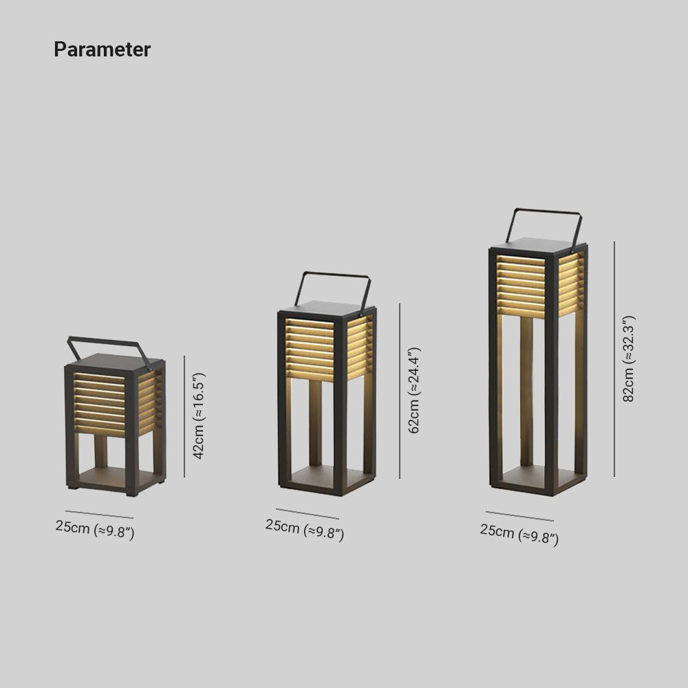 Ray Vintage Cuboid Metal Outdoor Floor Lamp, Black - Neutral Decor