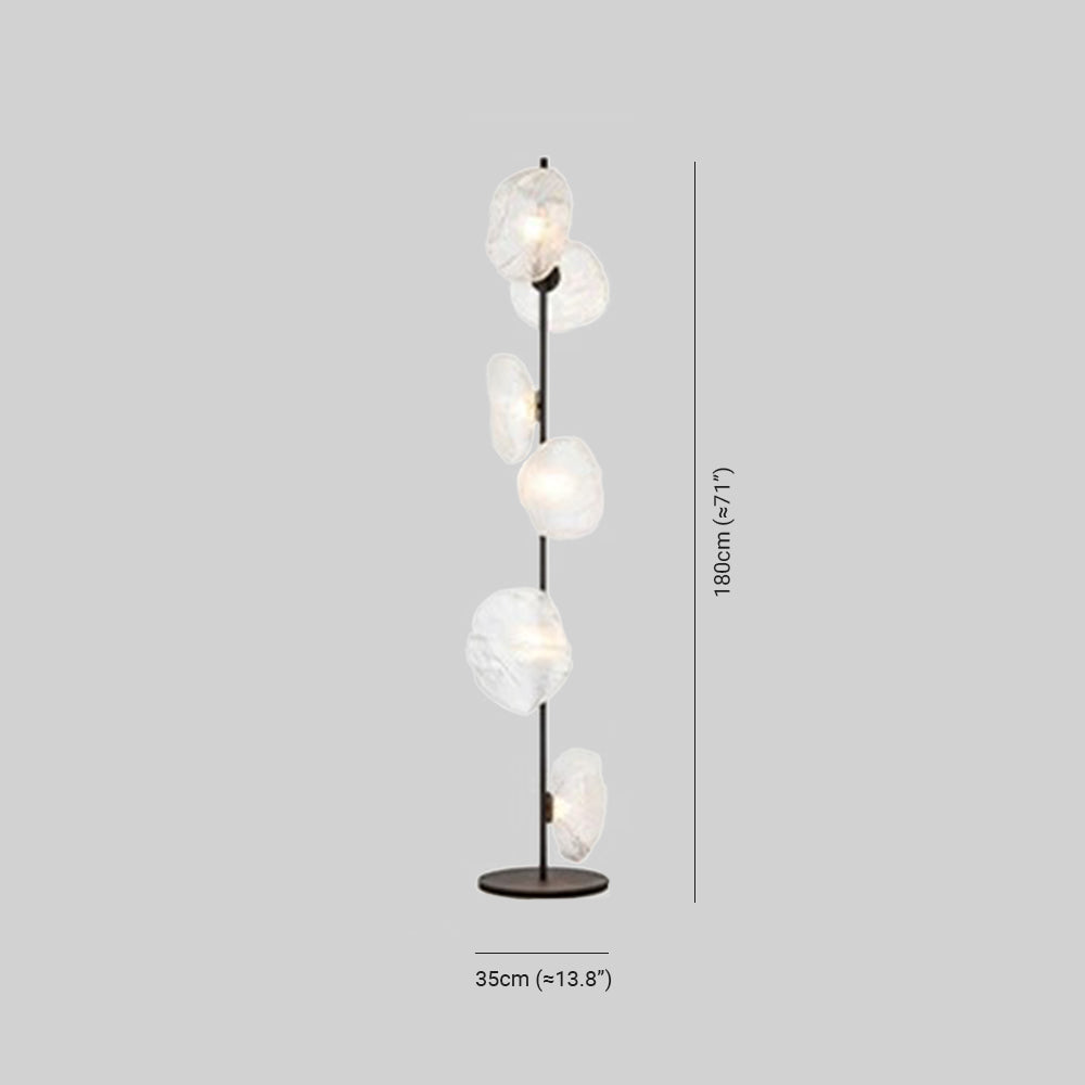 Byers Luxury Flower Metal/Glass Floor Lamp, Black/Gold/Grey - Neutral Decor