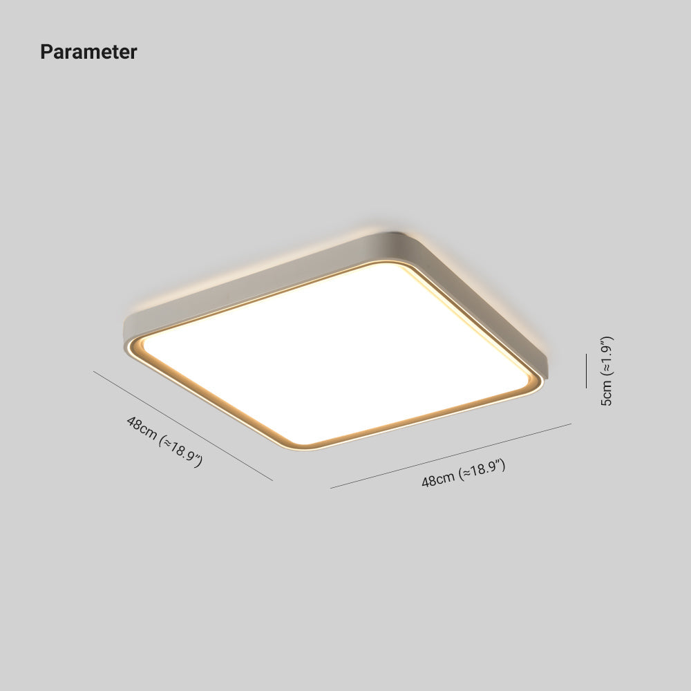 Arisha Minimalist Round/Square Metal/Acrylic Flush Mount Ceiling Light, Gold - Neutral Decor