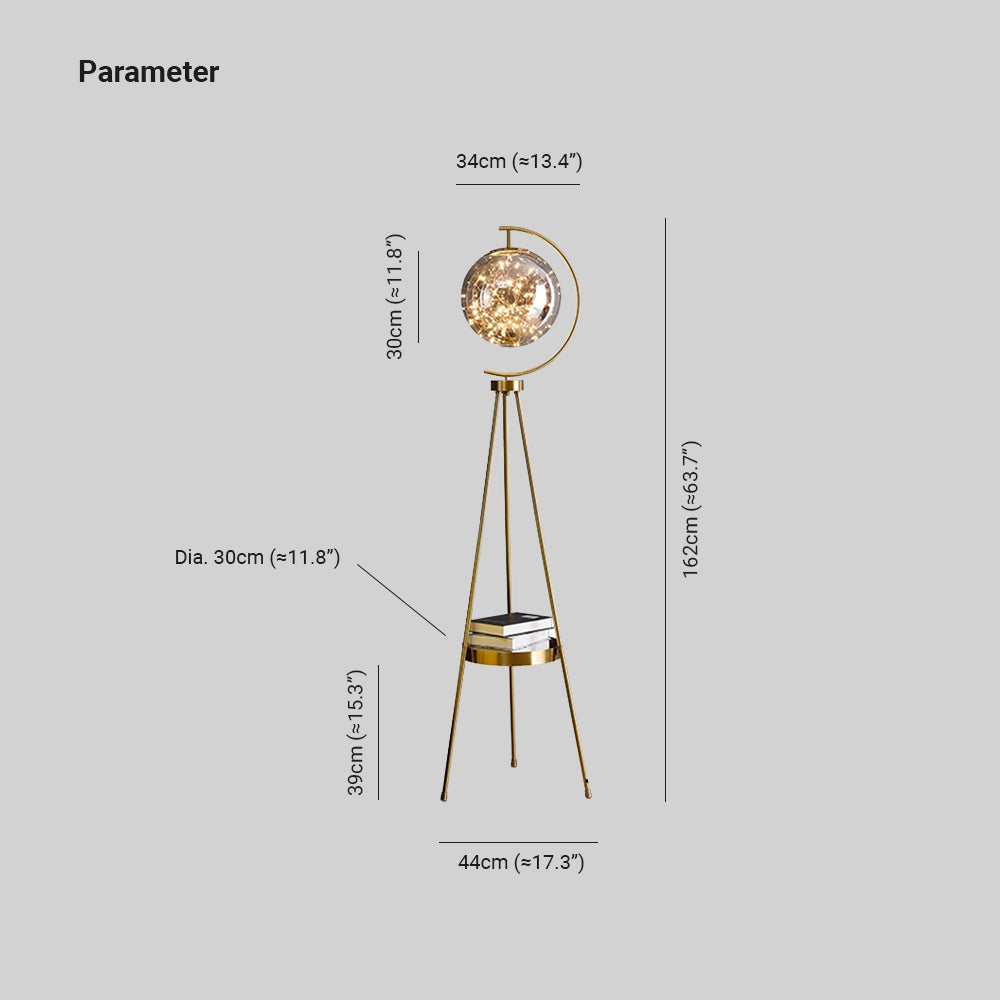 Kady Modern Starry Globe Glass Floor Lamp, Gold - Neutral Decor