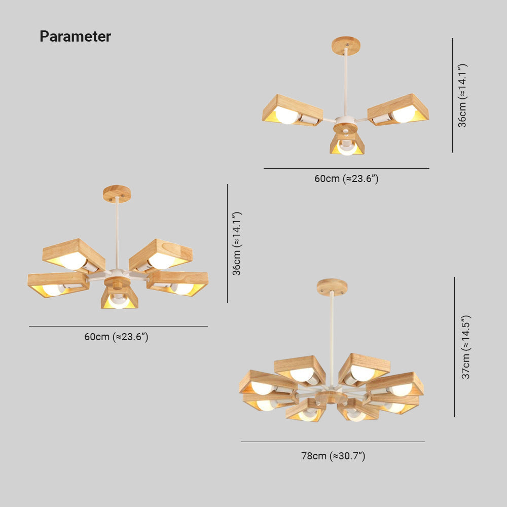 Muto Modern Nordic Rotatale Pendant Light, Wood, 3 Style - Neutral Decor