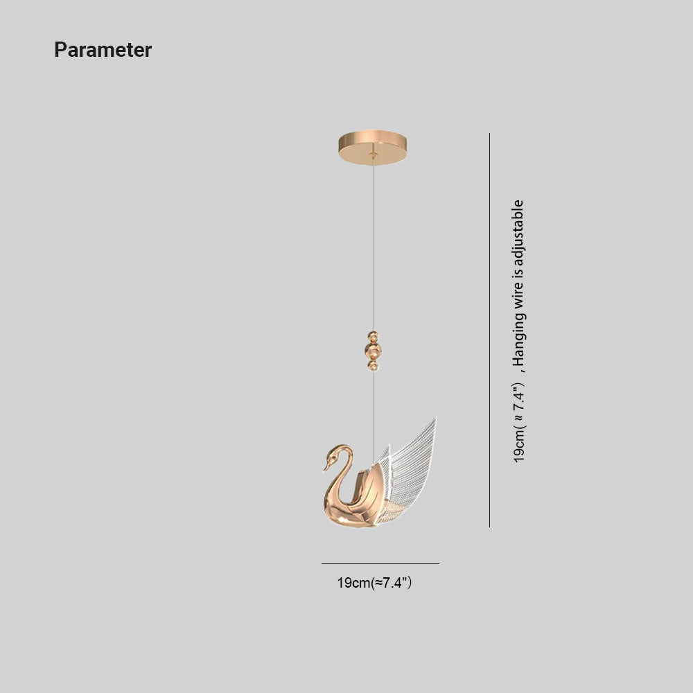 Arisha Modern Creative Swan Pendant Light, 2 Color - Neutral Decor