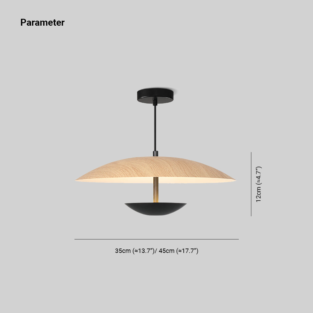 Muto Nordic LED Frisbee Pendant Light Wood & Brown - Neutral Decor