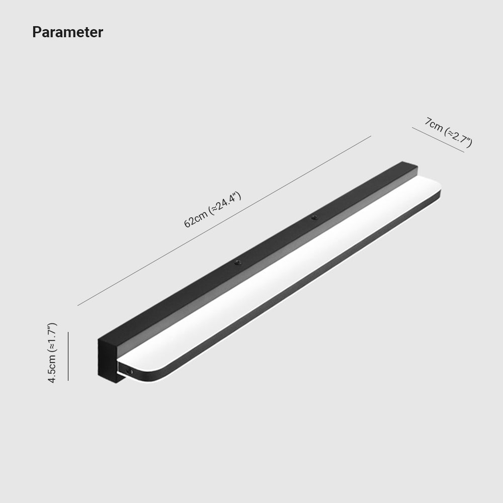 Arisha Wall Lamp Rectangular Modern, Acrylic Mirror, Black/White/Chrome/Gold, Bathroom - Neutral Decor