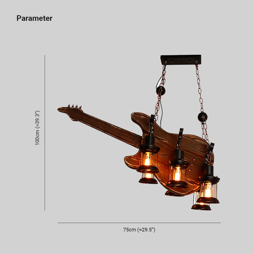 Epoch Farmhouse Guitar Pendant Light, Metal/Wood, Walnut - Neutral Decor