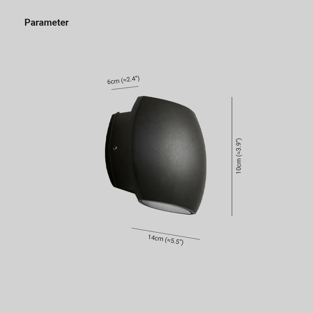 Ray Minimalist Geometric Metal Outdoor Wall Lamp, Black/Grey - Neutral Decor
