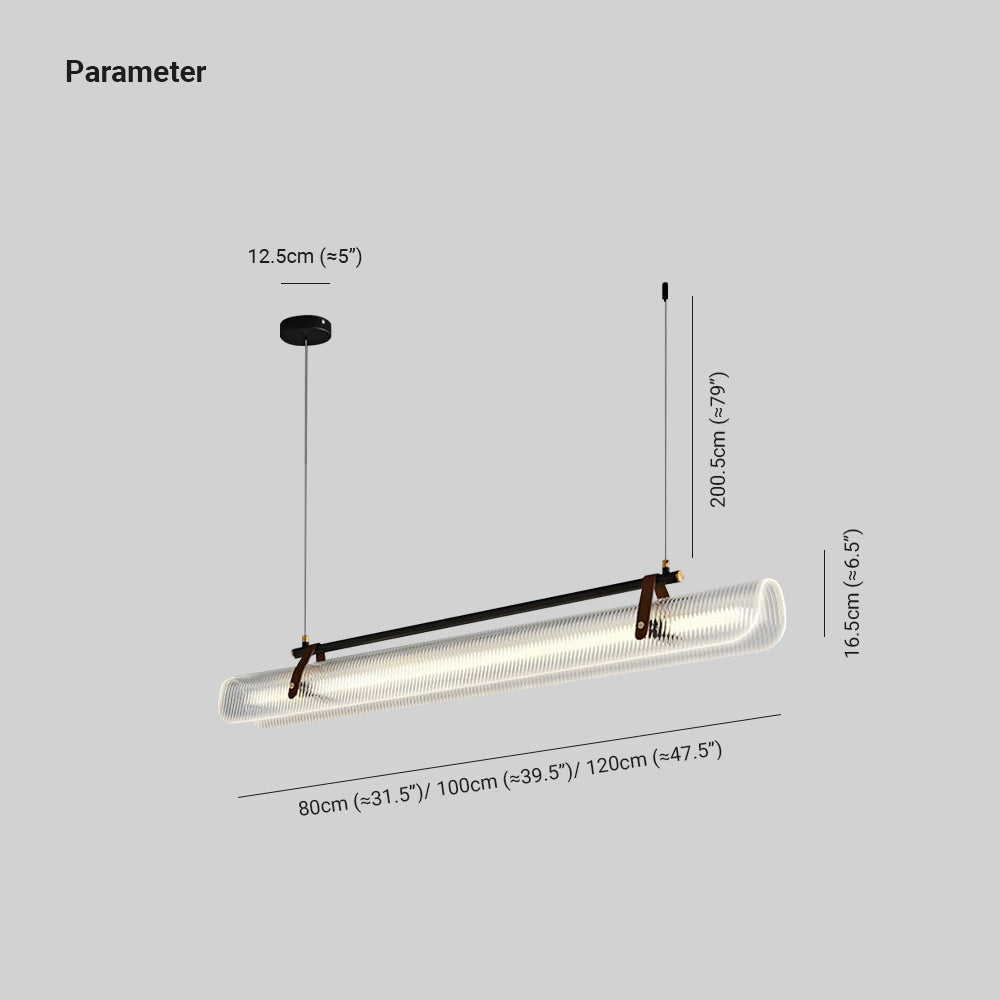 Arisha Pendant Light Linear Modern, Acrylic/Metal, Black/Gold, Study - Neutral Decor