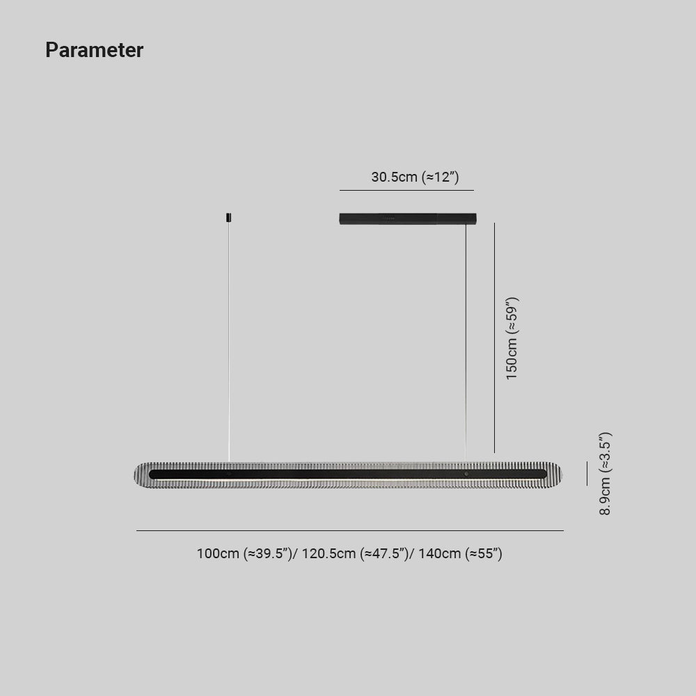 Arisha Minimalist Linear Metal/Acrylic Pendant Light, Black - Neutral Decor