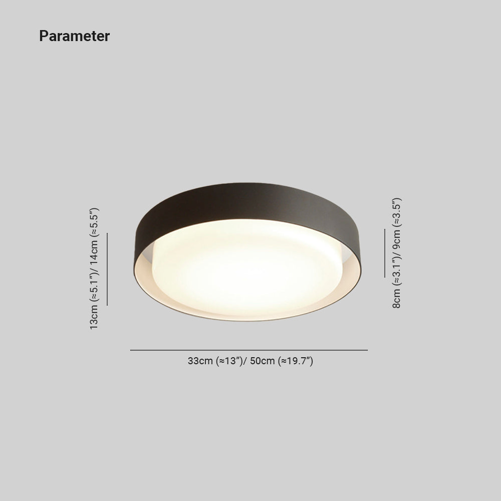 Ray Modern Round Flush Mount Ceiling Light, Metal/Acrylic, White/Black - Neutral Decor