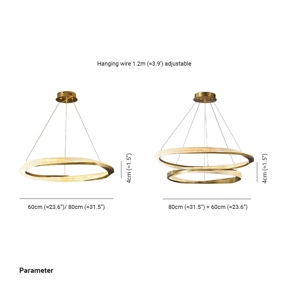 Arisha Minimalist Ring Spiral Shape Pendant Light,Gold - Neutral Decor