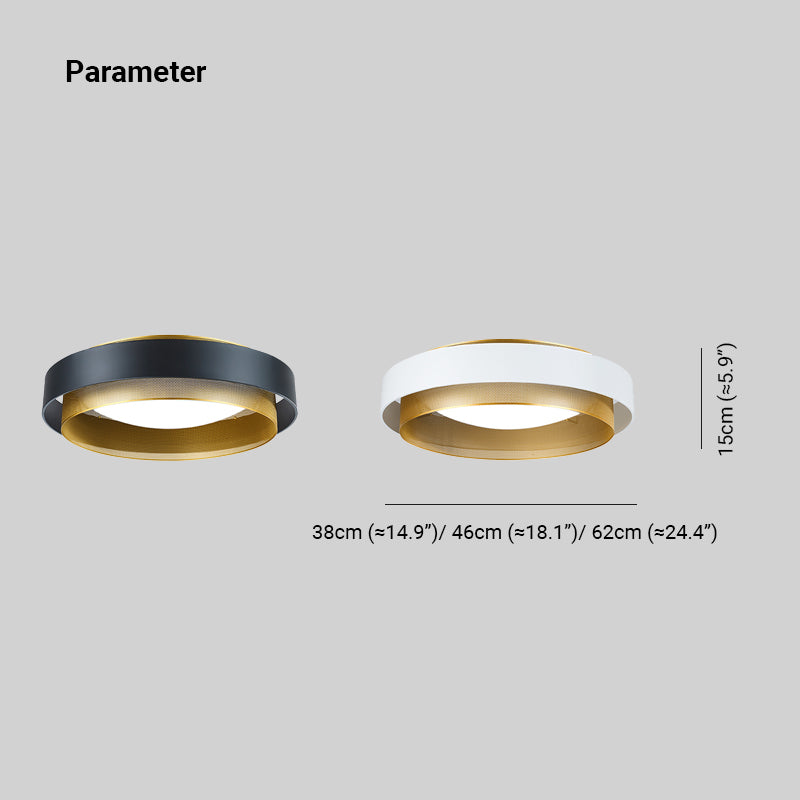 Arisha Modern Ring Metal/Acrylic Flush Mount Ceiling Light, White/Black - Neutral Decor
