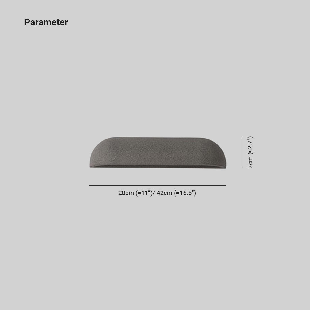 Ray Modern Minimalist Semi-elliptical Metal/Stone Outdoor Wall Lamp, Black/White - Neutral Decor