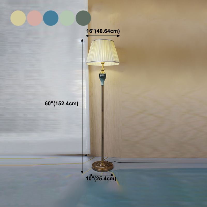 Eryn Antique Floor Lamp, Multi Colors, Metal/Fabric, Bedroom - Neutral Decor