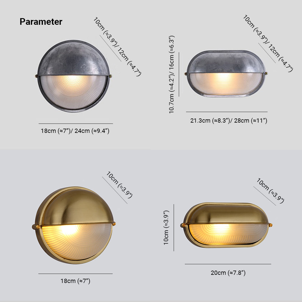 Vorn Modern Round/Ellipse Outdoor Waterproof Wall Lamp. 2 Colors - Neutral Decor