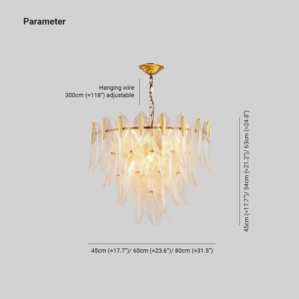 Kristy Modern Gold Feather Chandelier, 3 Style - Neutral Decor