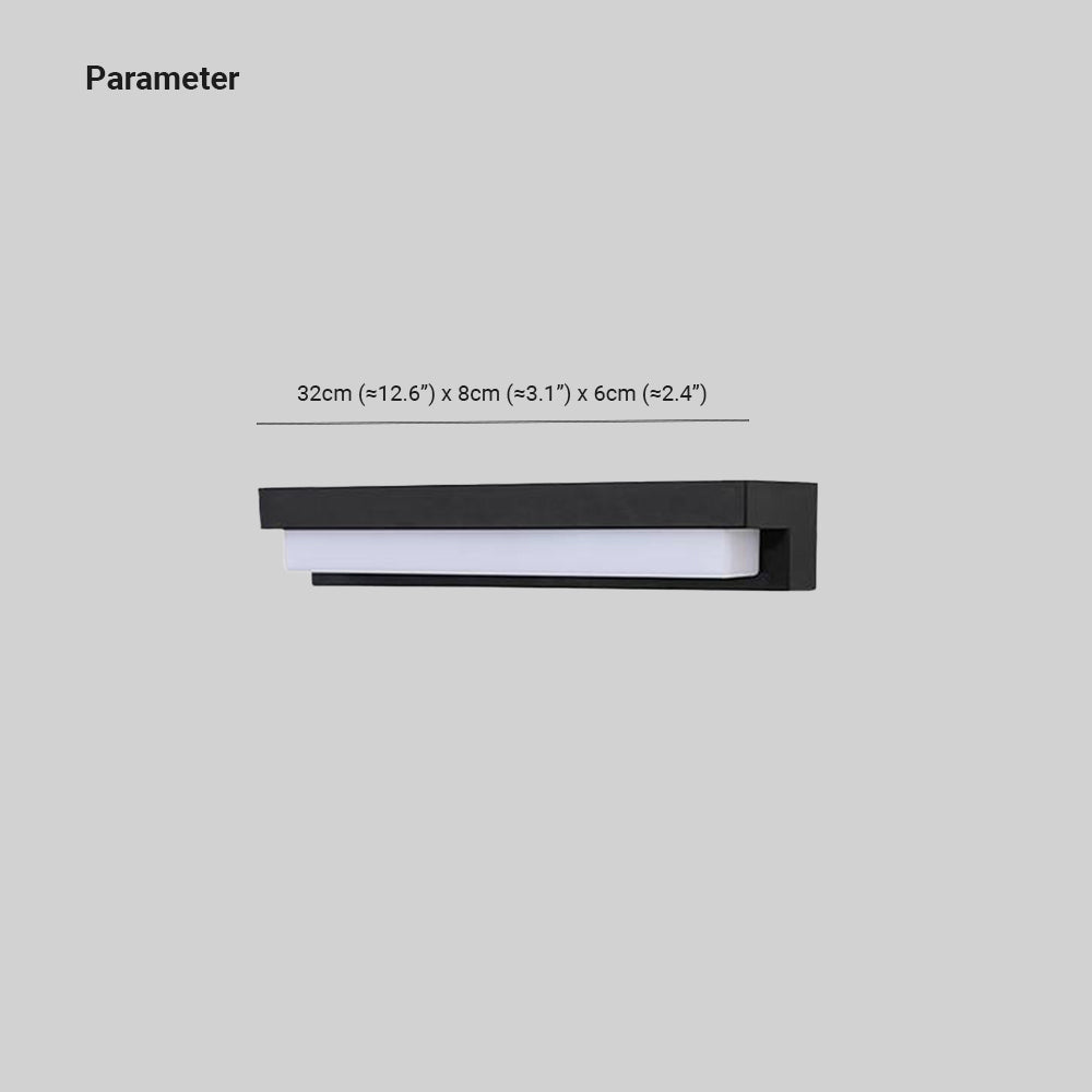 Ray Minimalist Solar Linear Acrylic Outdoor Wall Lamp, Black - Neutral Decor