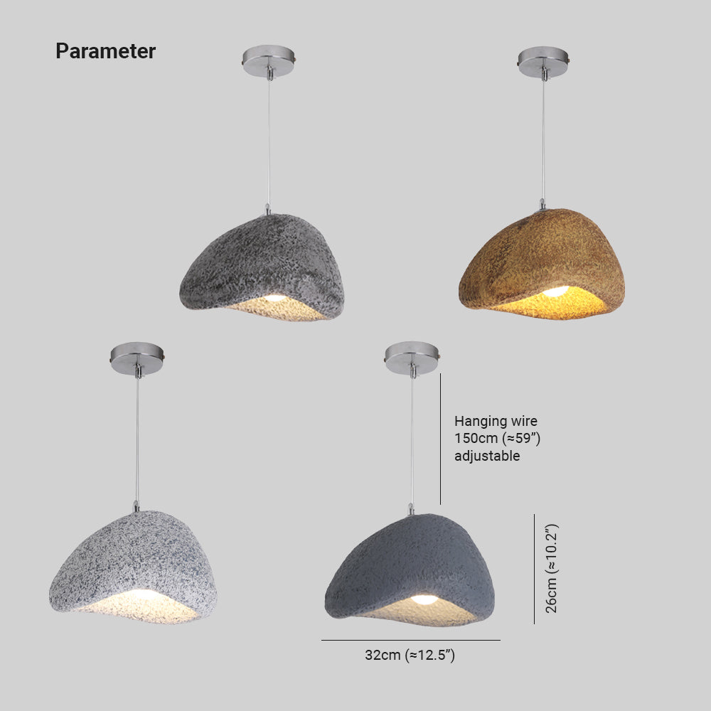 Avi Wabi Sabi Bread Shape Resin Pendant Light, Resin, 4 Color - Neutral Decor
