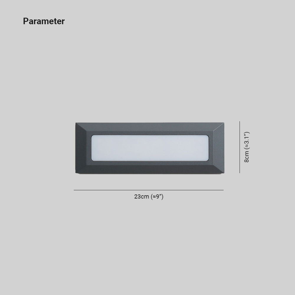 Ray Modern Metal Rectangular Outdoor Deck/Step Light, Black - Neutral Decor