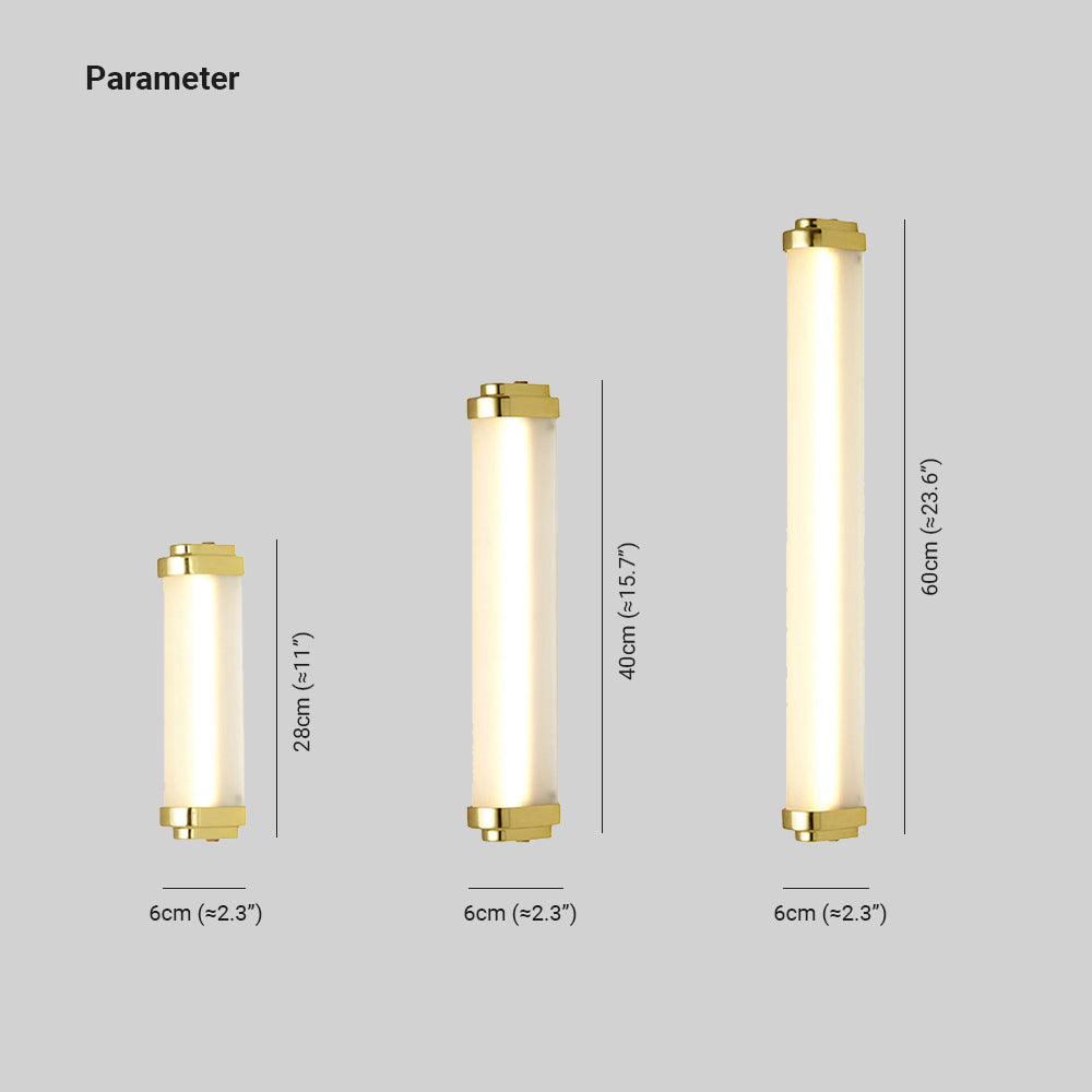 Ray Minimalist Cylindrical Metal Outdoor Wall Lamp, Black/Gold/Silver - Neutral Decor