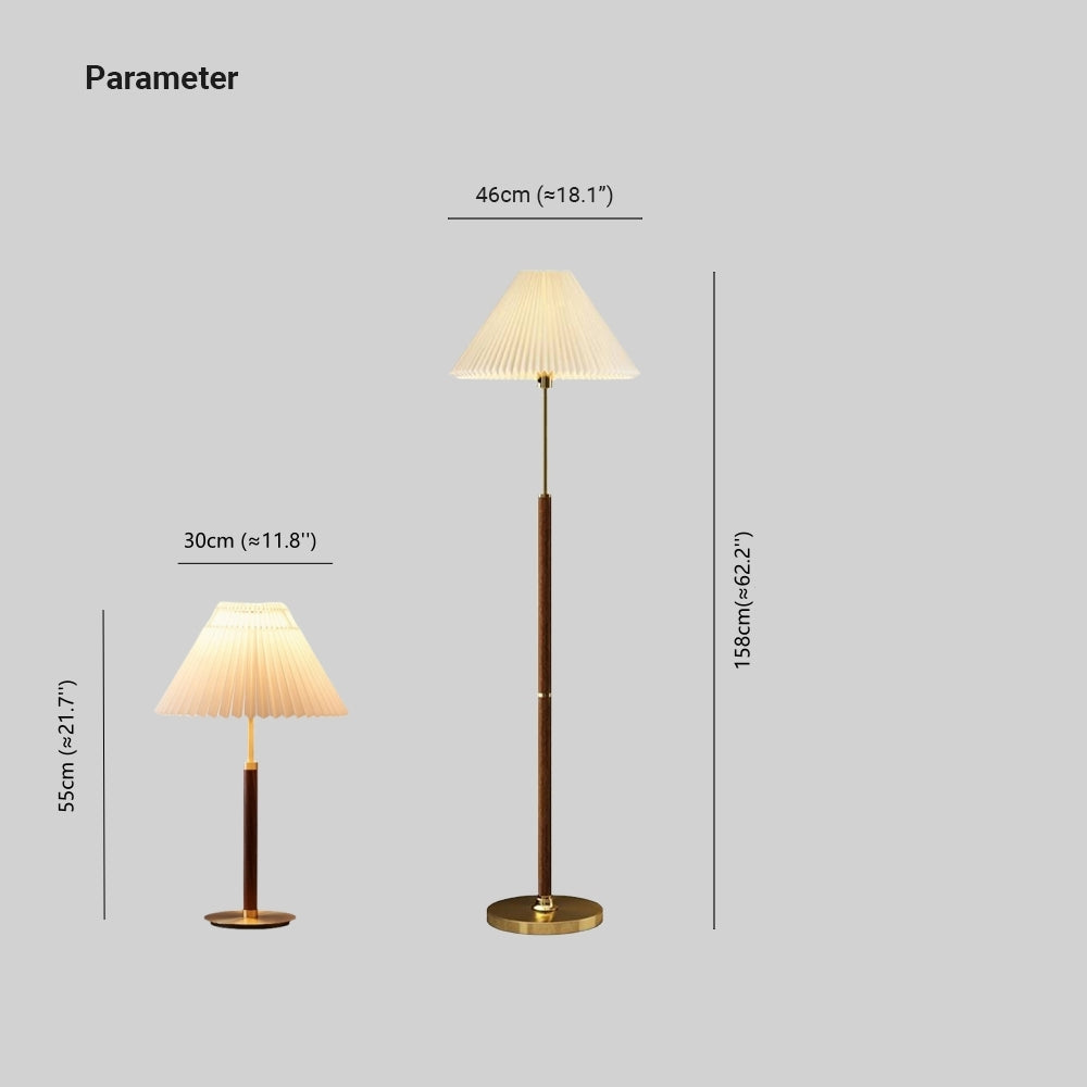 Ozawa Simple Walnut/Metal/Fabric, Table/Floor Lamp, Living Room - Neutral Decor