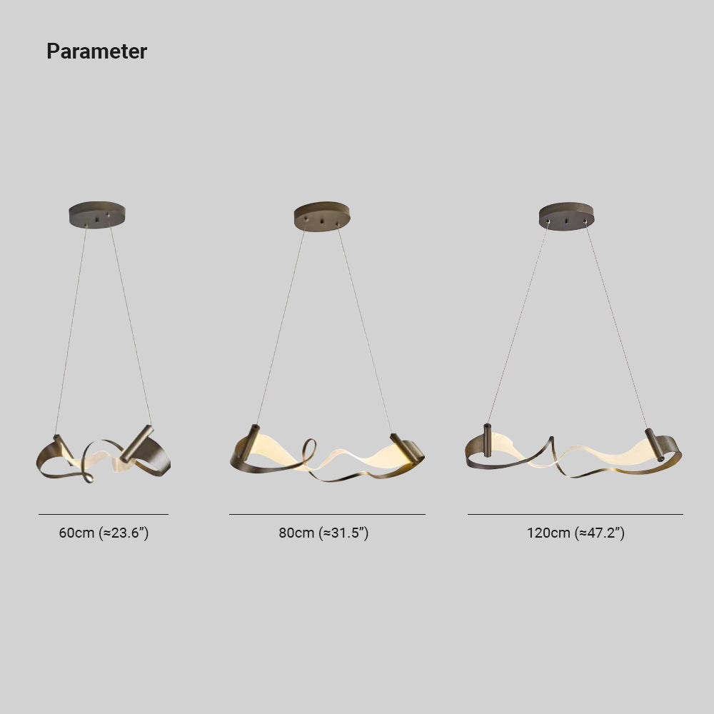Arisha Metal Gold Pendant Light, Wavy Shape - Neutral Decor