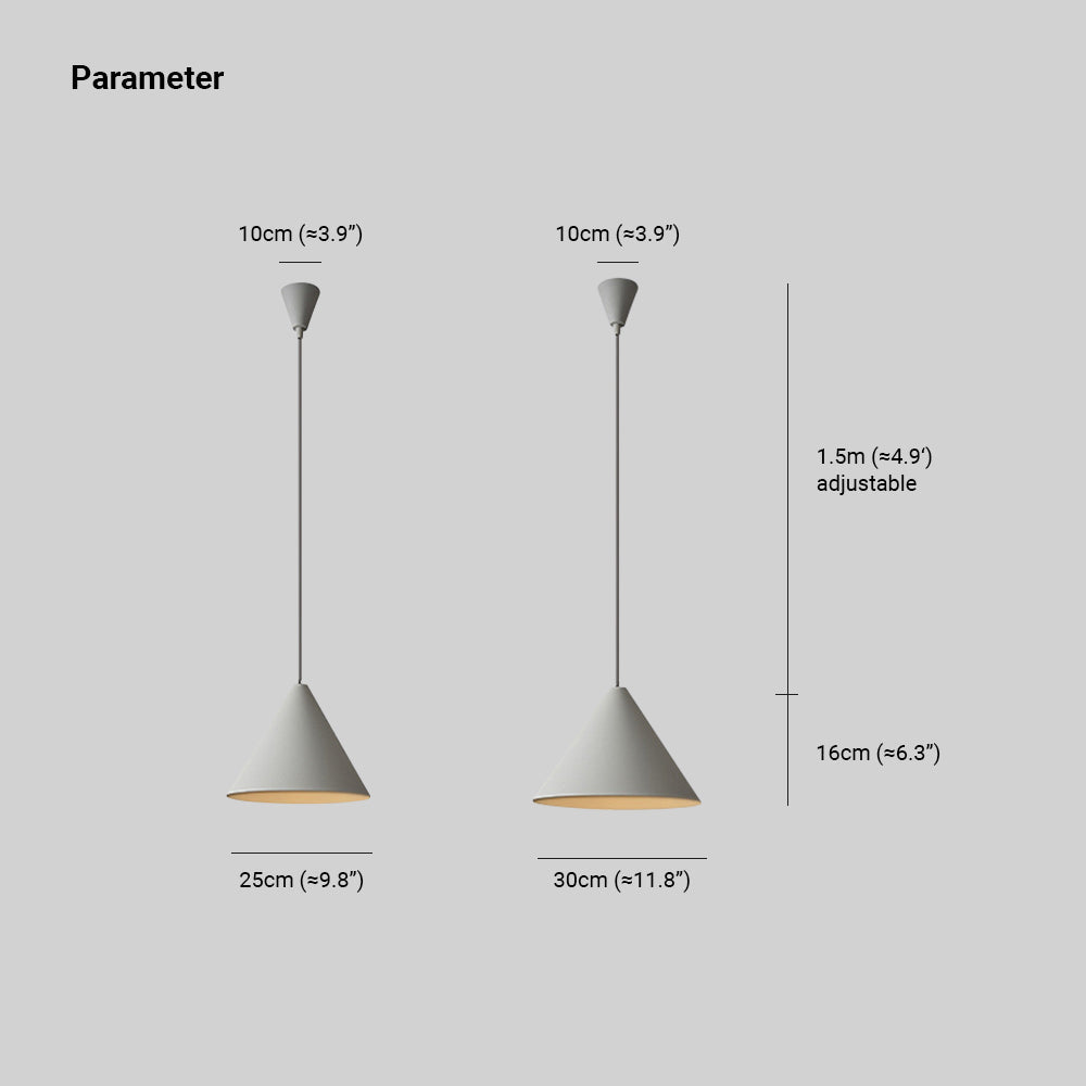 Arisha Minimalist Cone Metal Pendant Light, Grey - Neutral Decor