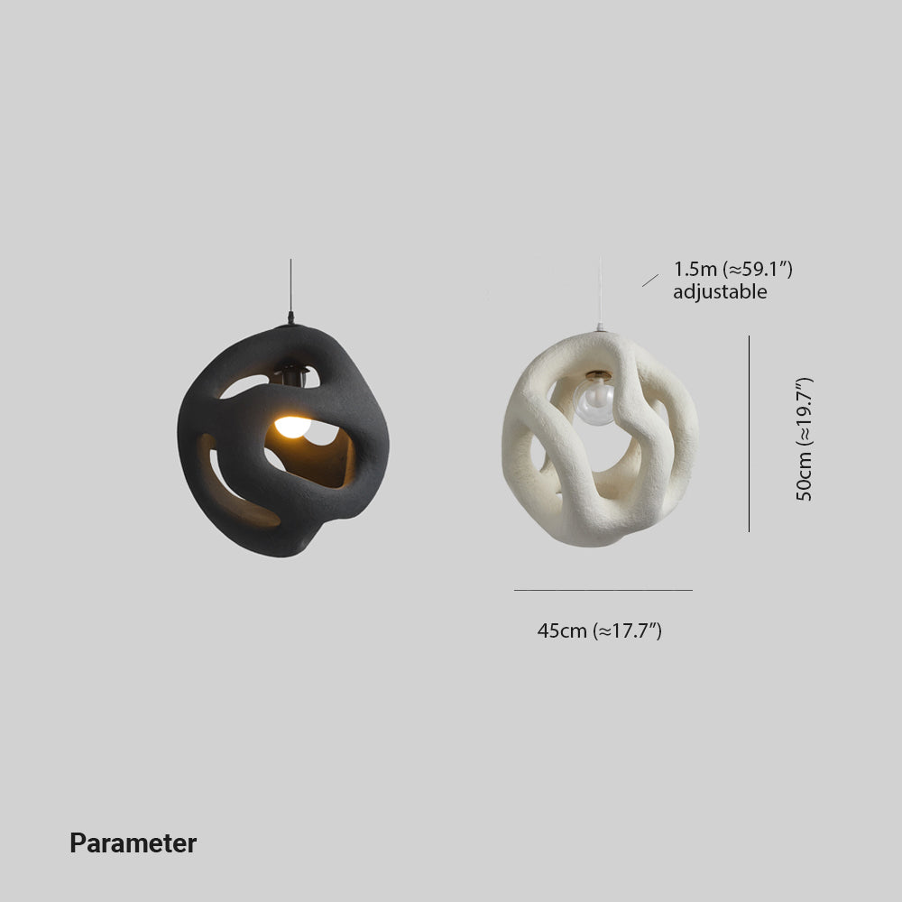 Avi Modern Metal/Resin White/Black Pendant Light - Neutral Decor