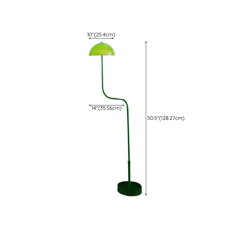 Salgado Floor Lamp Mushroom Middle Ancient, Arc Metal, Green, Dining Room - Neutral Decor