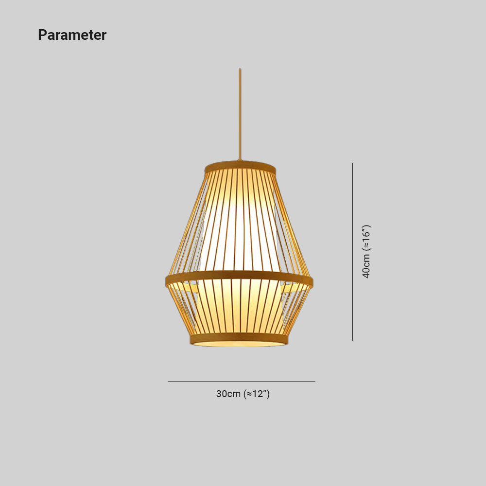 Muto Rattan Handmade Woven Bamboo Vintage Pendant Light - Neutral Decor