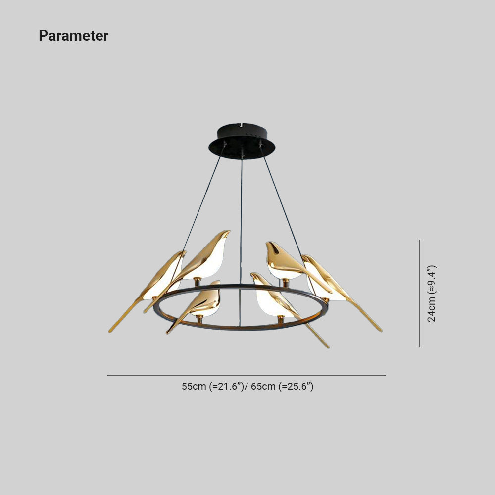 Arisha Modern Bird Pendant Light, Gold & Black, 2 Style - Neutral Decor
