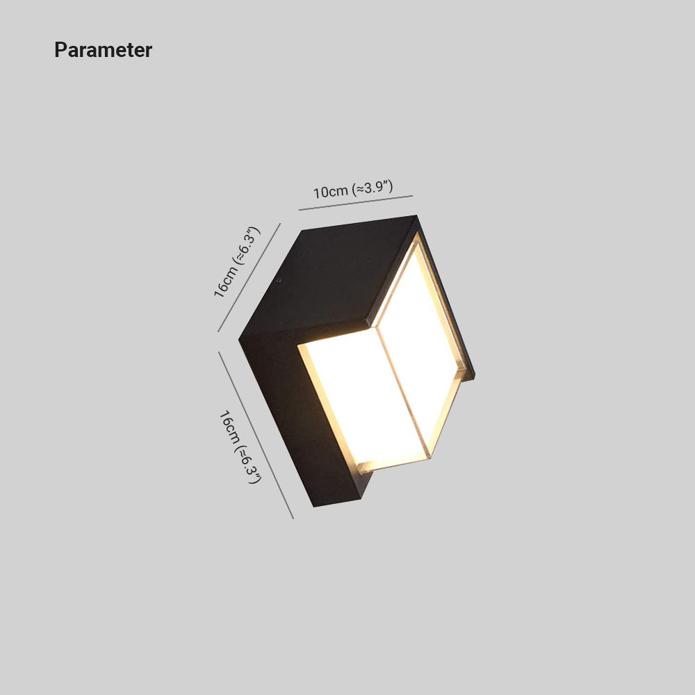 Ray Modern Square Metal Outdoor Wall Lamp Black White - Neutral Decor
