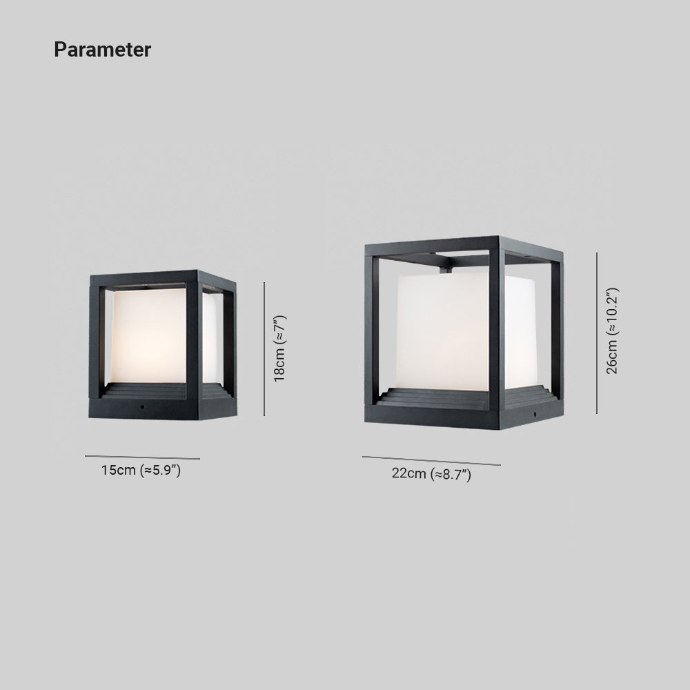 Ray Modern Rectangular Metal Outdoor Lamps, Black - Neutral Decor