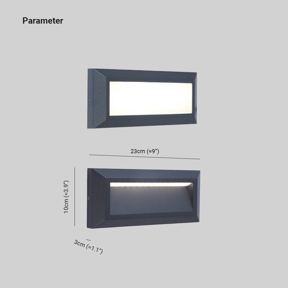 Ray Modern Metal Rectangular Outdoor Deck/Step Light, Black - Neutral Decor
