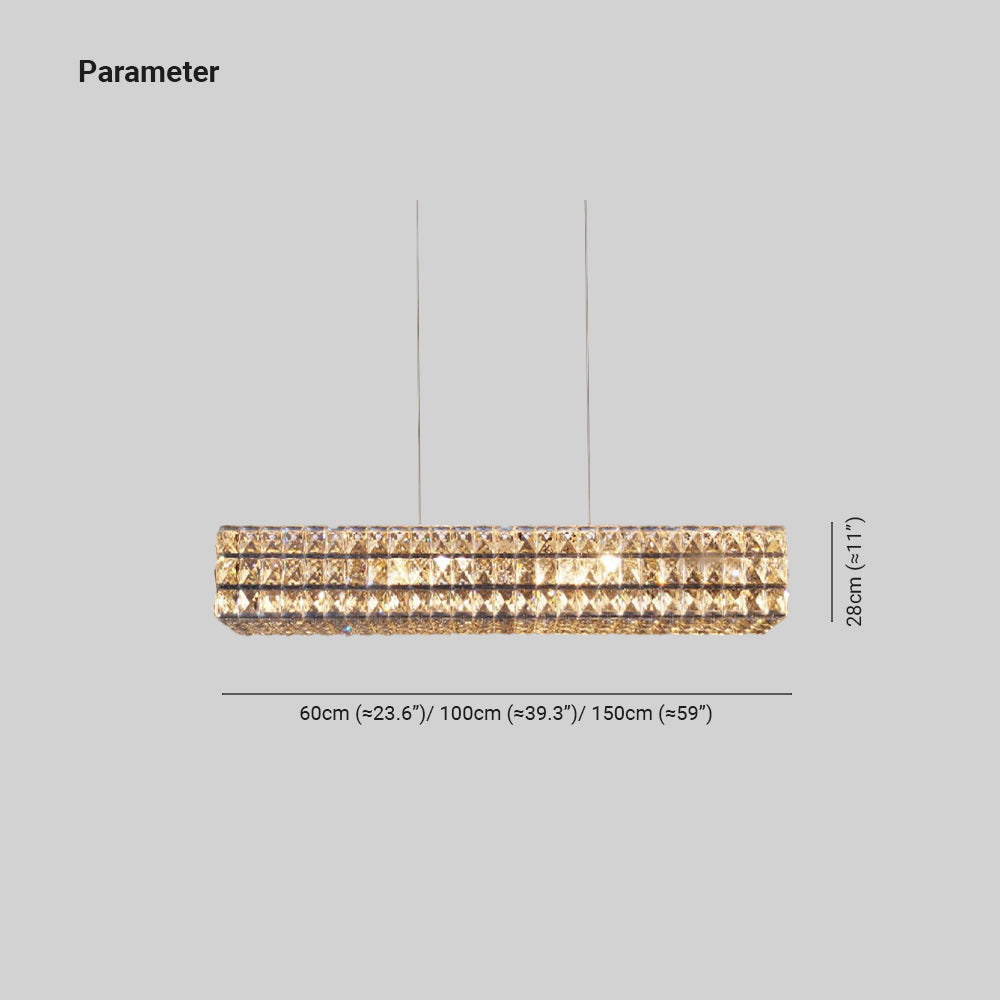 Kristy Rectangular Luxury Crystal Chandelier, 2 Colour - Neutral Decor