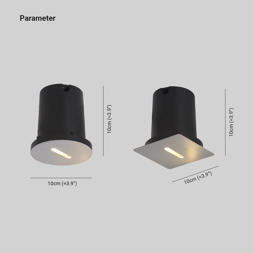 Ray Modern Metal Square/Circular Outdoor Deck/Step Light, Black - Neutral Decor