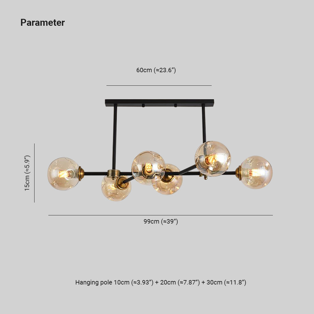 Valentina Decorative LED Glass Bubble Pendant Light, Amber - Neutral Decor