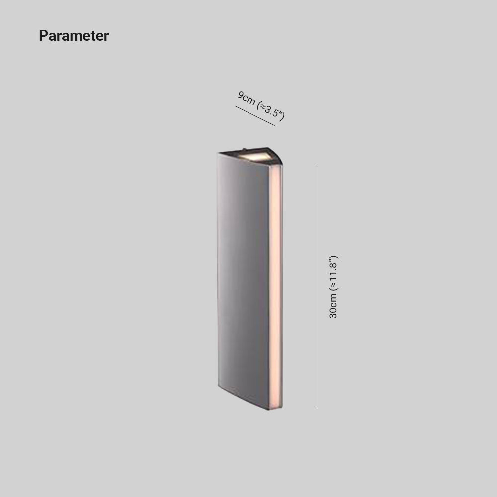 Ray Modern Triangular Prism Metal Outdoor Wall Lamp, Black/Silver - Neutral Decor