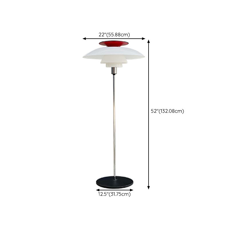 Salgado Modern Flying Saucer Metal Acrylic Floor Lamp - Neutral Decor