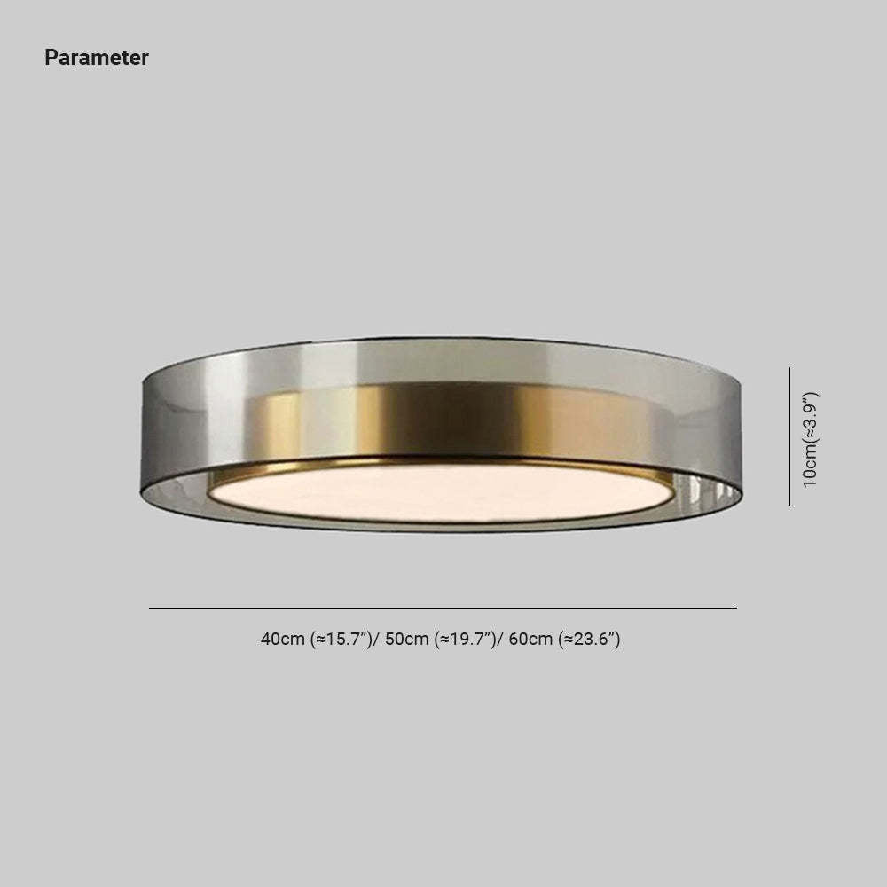 Arisha Nordic Modern Round LED Flush Mount Ceiling Light, Gold Copper - Neutral Decor
