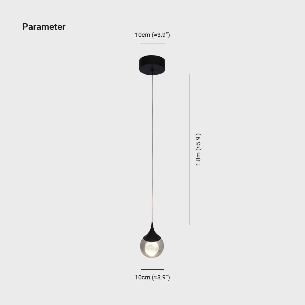Aria Minimalist Moon Metal Pendant Light,Black - Neutral Decor