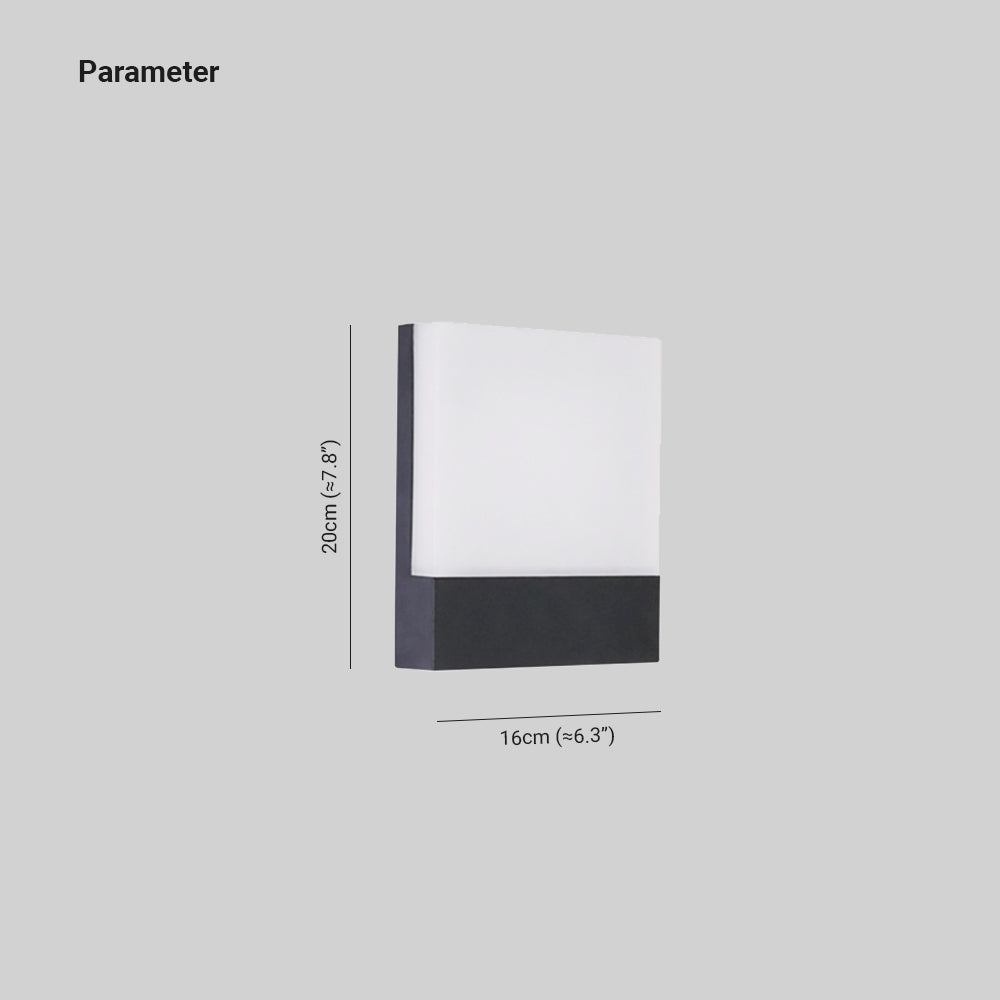 Ray Modern Sensor Rectangular Metal Outdoor Wall Lamp, Black/White - Neutral Decor