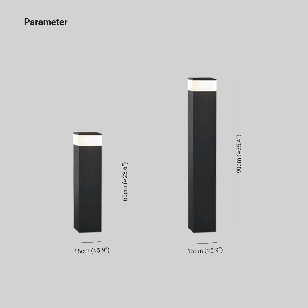 Ray Modern Metal Rectangular Outdoor Path Light, Black - Neutral Decor
